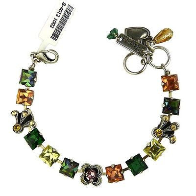 Mariana Handmade Swarovski Silver Bracelet 4012 1002 Square Crystals Yellow Gree - ILoveThatGift