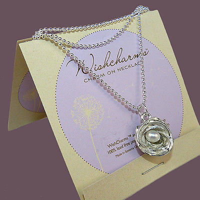 Wishnest Wishcharm Little Nest Necklace Nest with 1 White Pearl by Alise Sheehan - ILoveThatGift