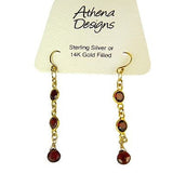Garnet Bezel Set Stone Drop Earrings by Athena Designs - ILoveThatGift