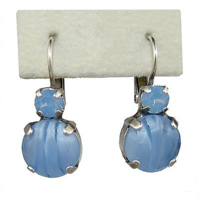 Mariana Handmade Swarovski Crystal Large Round Earrings 1037 1343 Blue Opal Swirl - ILoveThatGift