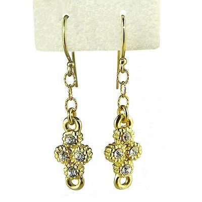 Gold Crystal Cross Earrings by Athena Designs Gold Filled - ILoveThatGift