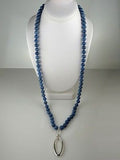 Convertible Long Dumortierite Blue Silver Simon Sebbag Necklace Oval Pendant - ILoveThatGift