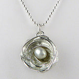 Wishnest Wishcharm Little Nest Necklace Nest with 1 White Pearl by Alise Sheehan - ILoveThatGift
