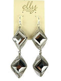 Chunky Crystal Earrings on Silver Wire - Hematite Silver Margot by Elly Preston - ILoveThatGift