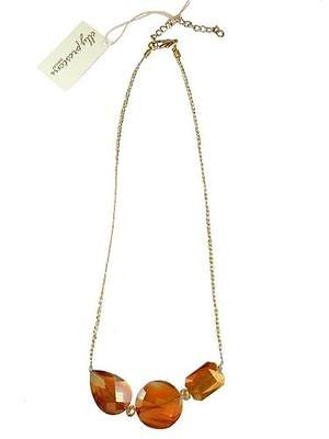 Chunky Crystal Necklace on Braided Gold Silk Thread Apricot Margot by Elly Prest - ILoveThatGift