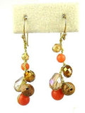 Cadence Coral Gold Wire Metallic Earrings Silk Thread Elly Preston - ILoveThatGift
