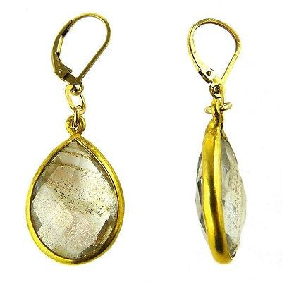 Copper Infused Quartz Cabochon Faceted Earrings by Athena Designs Gold Filled - ILoveThatGift