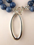 Convertible Long Dumortierite Blue Silver Simon Sebbag Necklace Oval Pendant - ILoveThatGift
