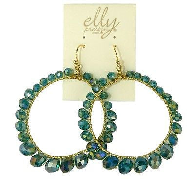Lexi Earrings Teal Blue Crystals on Gold Wire by Elly Preston - ILoveThatGift