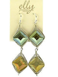 Chunky Crystal Earrings on Silver Wire - Sage Citrine Margot by Elly Preston - ILoveThatGift
