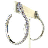 Kenneth Jay Lane Silver Crystal Snake Hoop Earrings 8247ESCP KJL - ILoveThatGift