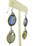 Chunky Crystal Earrings on Silver Wire - Amethyst Sage Margot by Elly Preston - ILoveThatGift