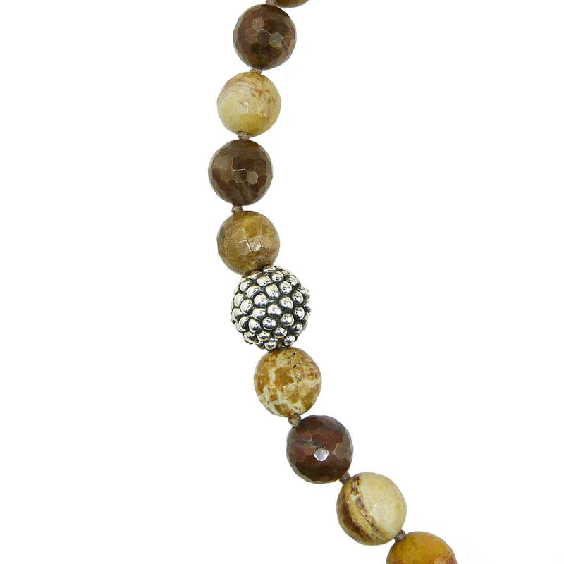 Simon Sebbag Sterling Silver Prosecco Petrified Wood Beads Toggle Clasp Necklace - ILoveThatGift