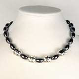Simon Sebbag Sterling Alternating 4 Hammered Beads Hematite Necklace NB610PH - ILoveThatGift