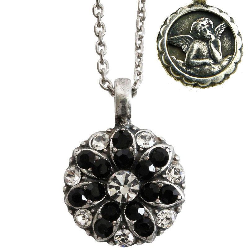 Mariana Guardian Angel Crystal Pendant Necklace 280-1 Clear Black - ILoveThatGift