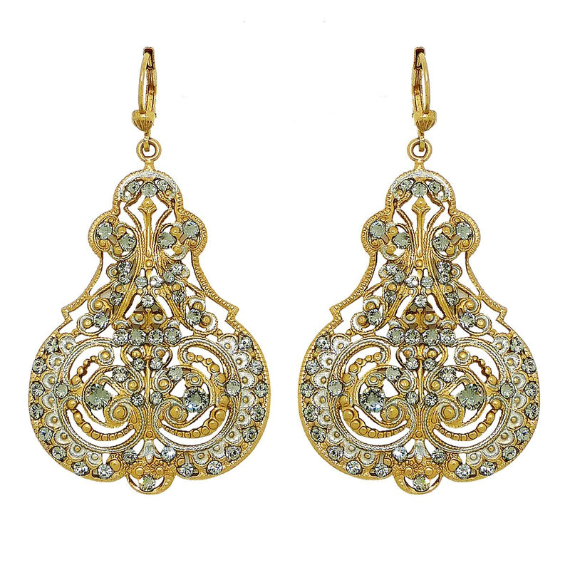 La Vie Parisienne Marie Petite Enamel Contessa Earrings Gold Silver Black Diamond Crystals 3012G Catherine Popesco - ILoveThatGift