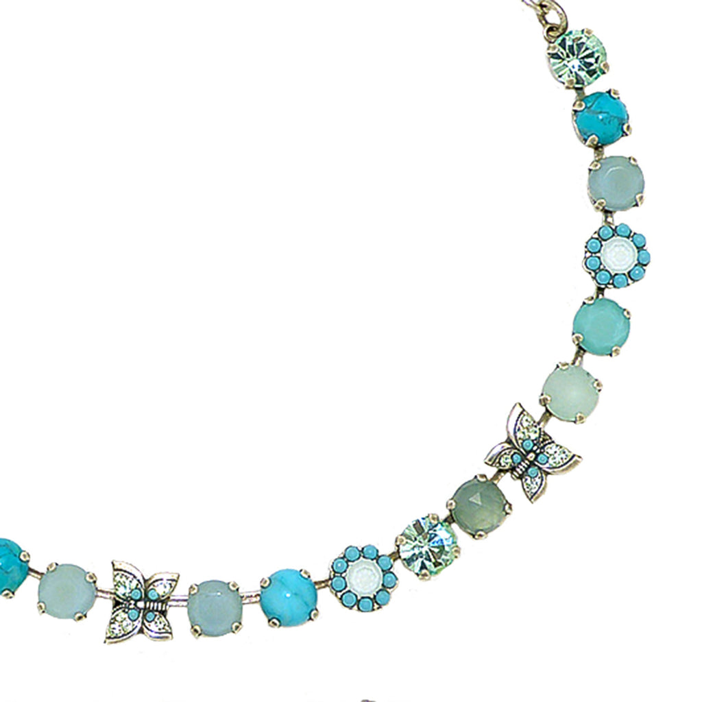 Mariana Handmade Swarovski Silver Necklace 3063 M1087 Butterfly Flower Turquoise - ILoveThatGift