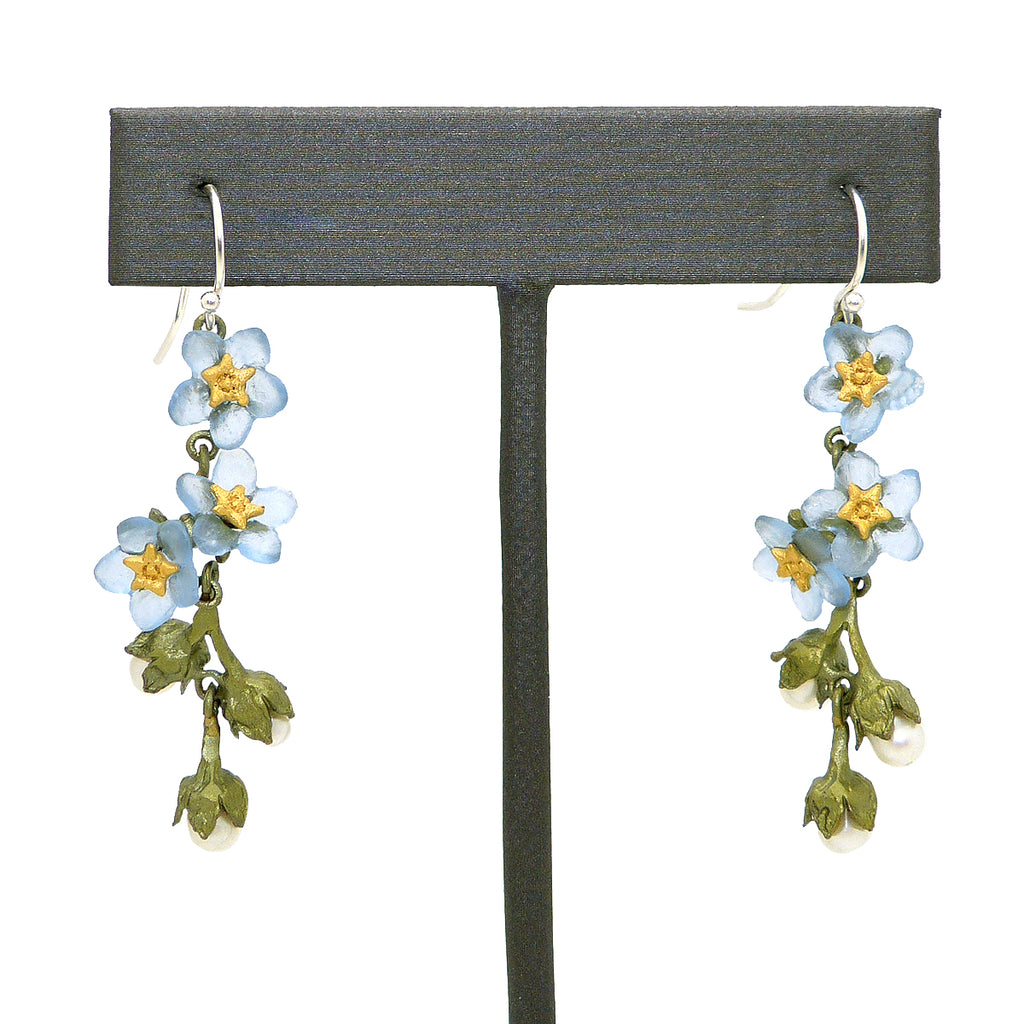 Forget Me Not Flower Dangle Earrings by Michael Michaud Nature Silver Seasons 3269 - ILoveThatGift