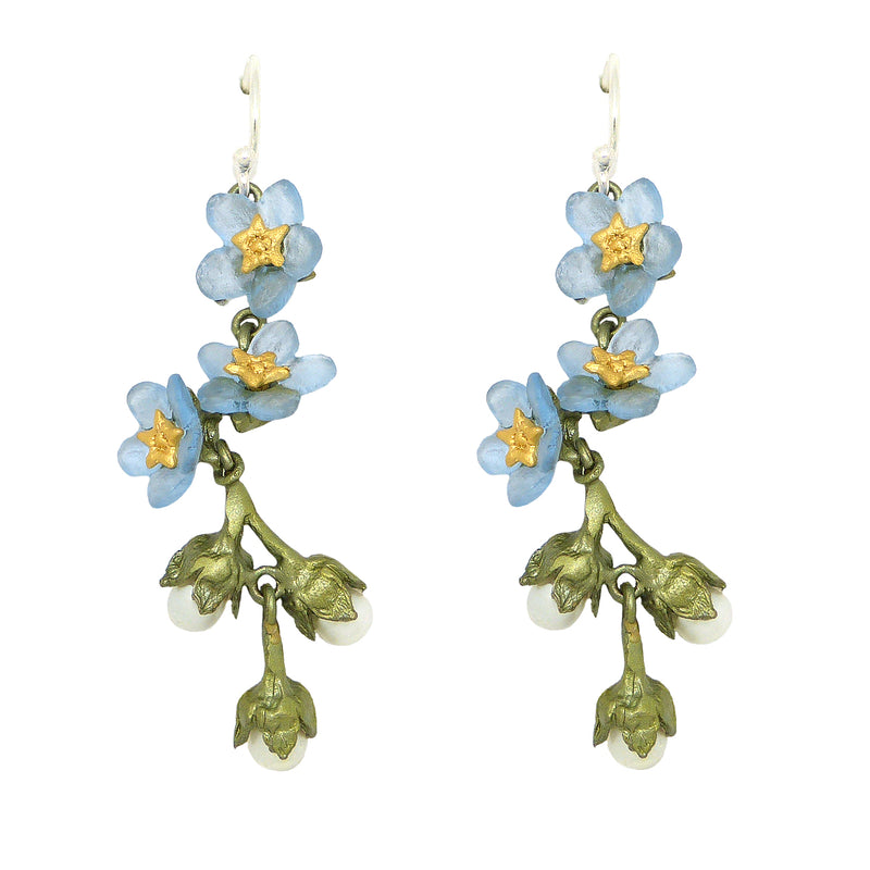 Forget Me Not Flower Dangle Earrings by Michael Michaud Nature Silver Seasons 3269 - ILoveThatGift