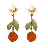 Orange Flower Drop Brooch Pin by Michael Michaud Nature Silver Seasons 5981 - ILoveThatGift