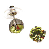 Mariana Handmade Swarovski Crystal Earrings 8mm Stud Post 391 Olivine Yellow Green - ILoveThatGift