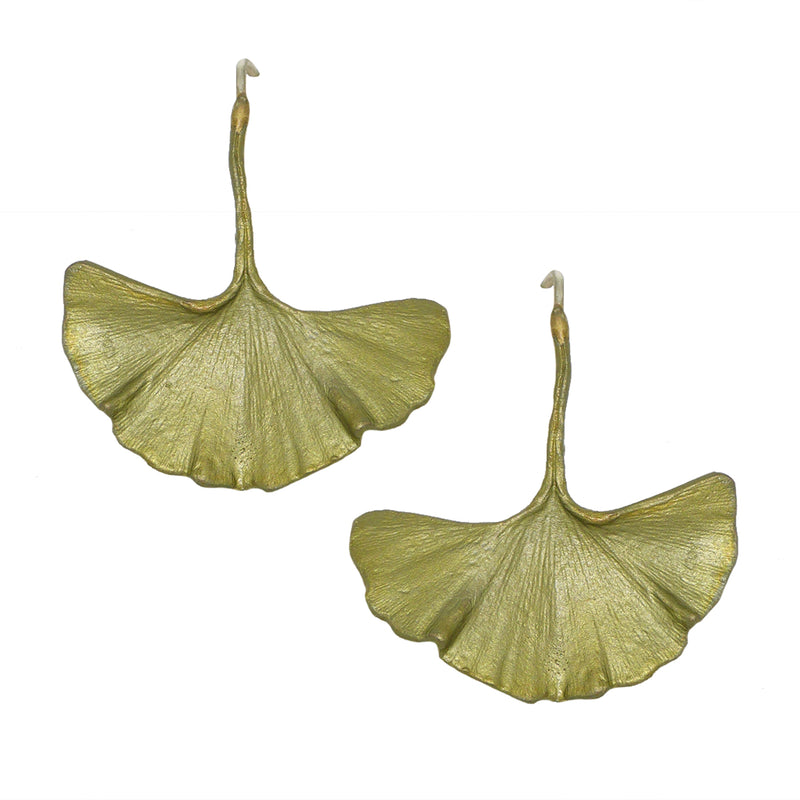 Ginkgo Large Leaf Green Earrings by Michael Michaud Nature Silver Seasons 4803 - ILoveThatGift