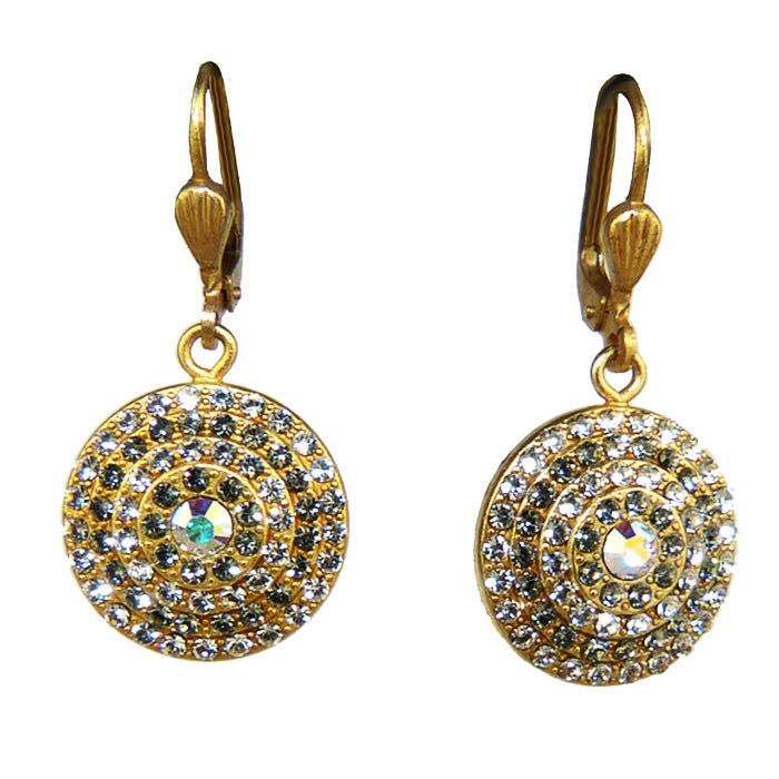 La Vie Parisienne Gold Round Pave Earrings 4148G Catherine Popesco - ILoveThatGift
