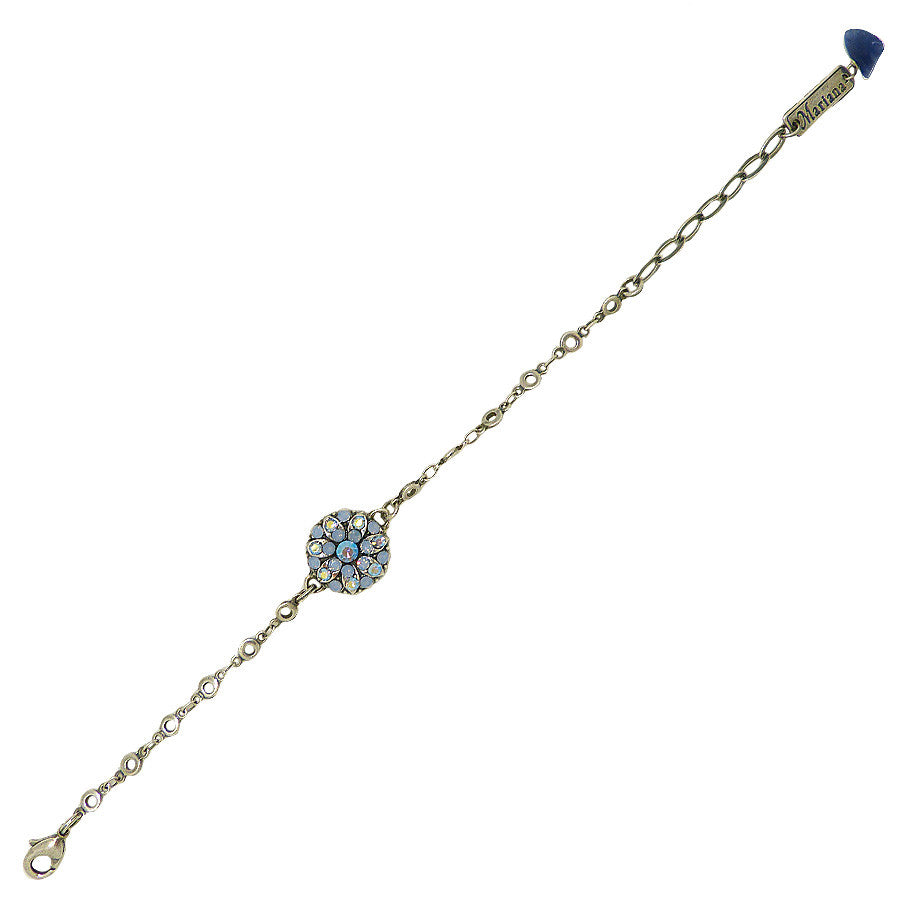 Mariana Swarovski Crystal Guardian Angel Charm Silver Bracelet 4212/2 1343 Crystal Meridian Blue Opal - ILoveThatGift