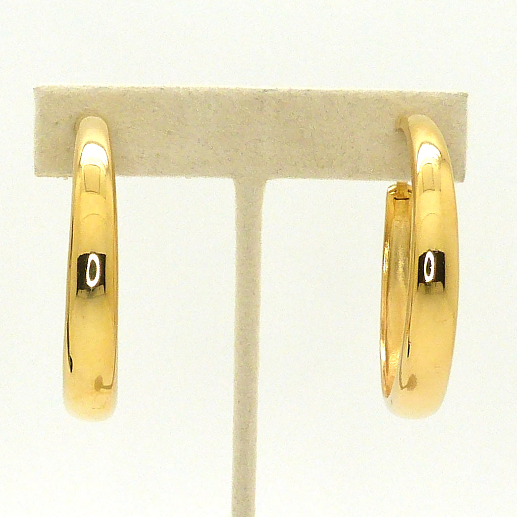 Kenneth Jay Lane KJL Polished Gold Tapered Hoop Earrings 1 3/4"