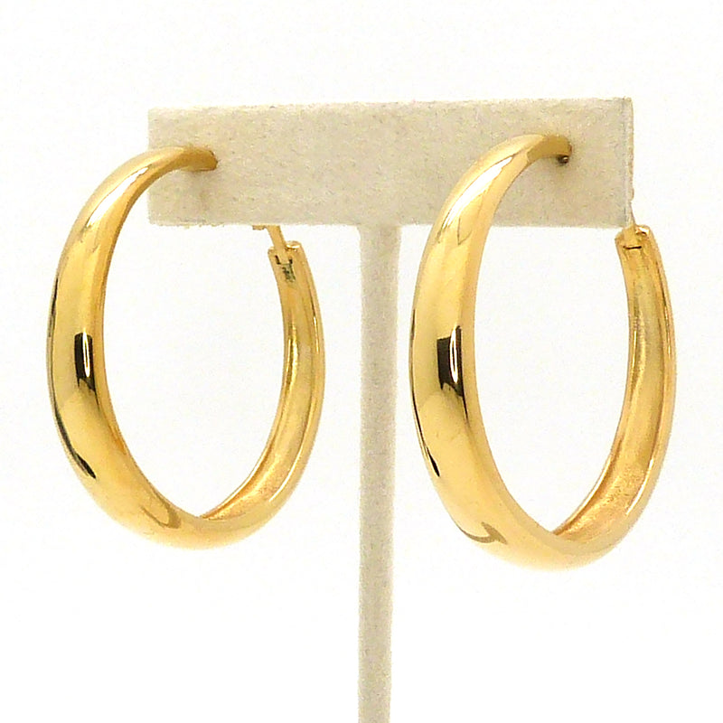 Kenneth Jay Lane KJL Polished Gold Tapered Hoop Earrings 1 3/4"