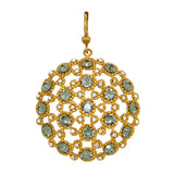 La Vie Parisienne Gold Crystal Round Medallion Pendant Earrings 4458G Black Diam - ILoveThatGift