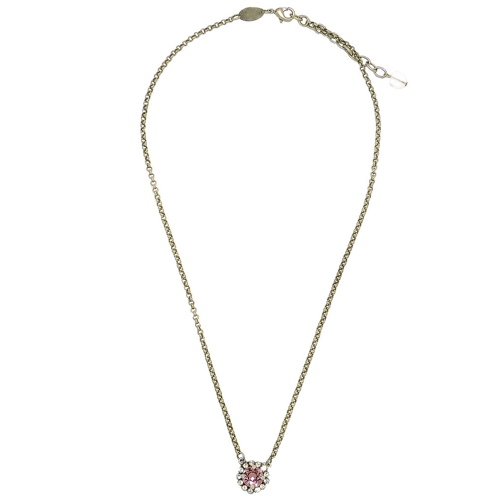Dorata Handmade Vintage Pink Swarovski Pendant Necklace wear with Mariana - ILoveThatGift