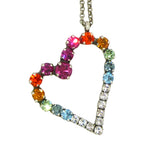 Dorata Handmade Swarovski Multicolor Heart Pendant Necklace wear with Mariana - ILoveThatGift