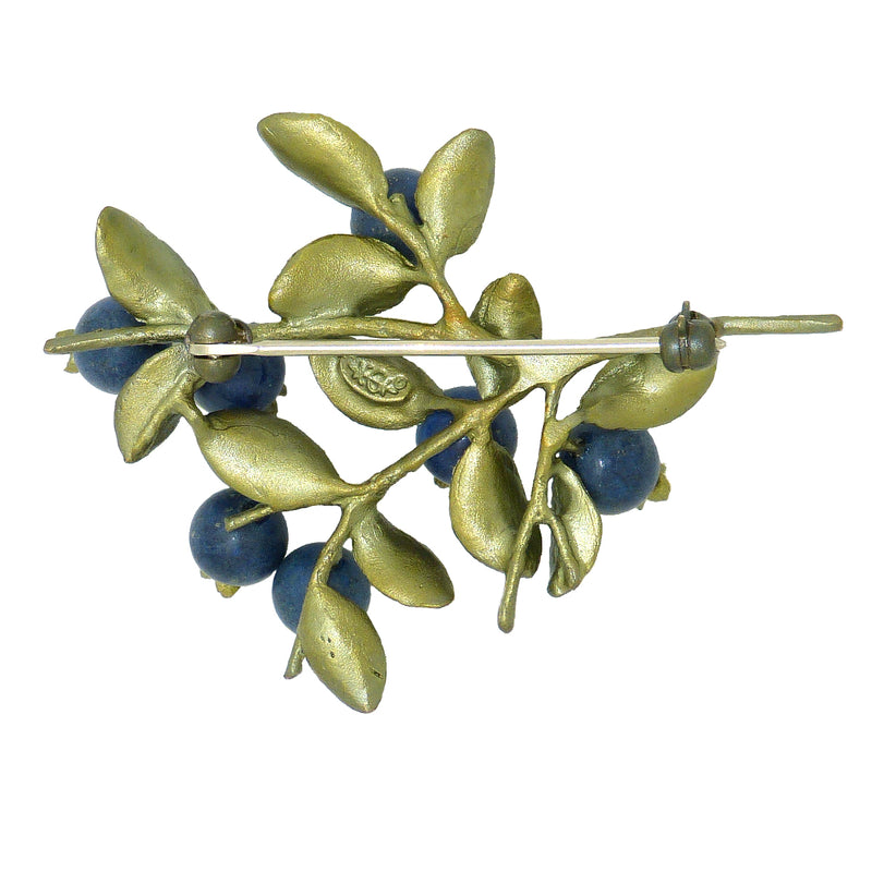 Blueberries Brooch Pin by Michael Michaud Nature Silver Seasons 5666 - ILoveThatGift