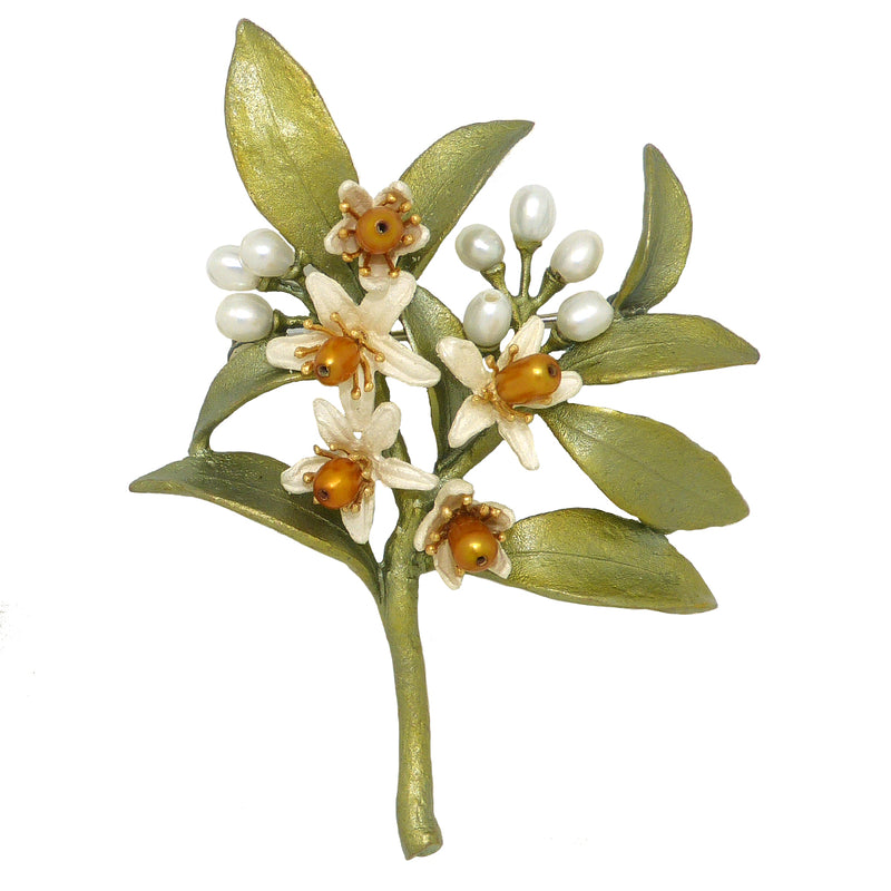 Orange Blossom Brooch Pin  by Michael Michaud Nature Silver Seasons 5776 - ILoveThatGift