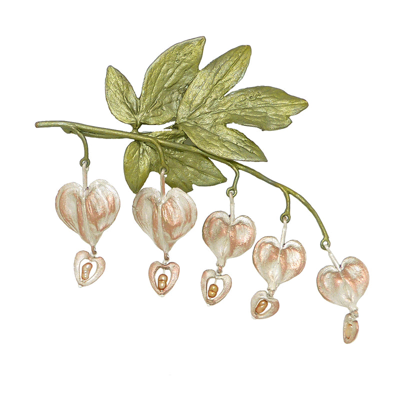 Bleeding Heart Brooch Pin by Michael Michaud Nature Silver Seasons 5985 - ILoveThatGift