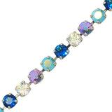Dorata Handmade Tranquil Crystal AB, Blue, Patina, Violet Bracelet wear with Mariana - ILoveThatGift