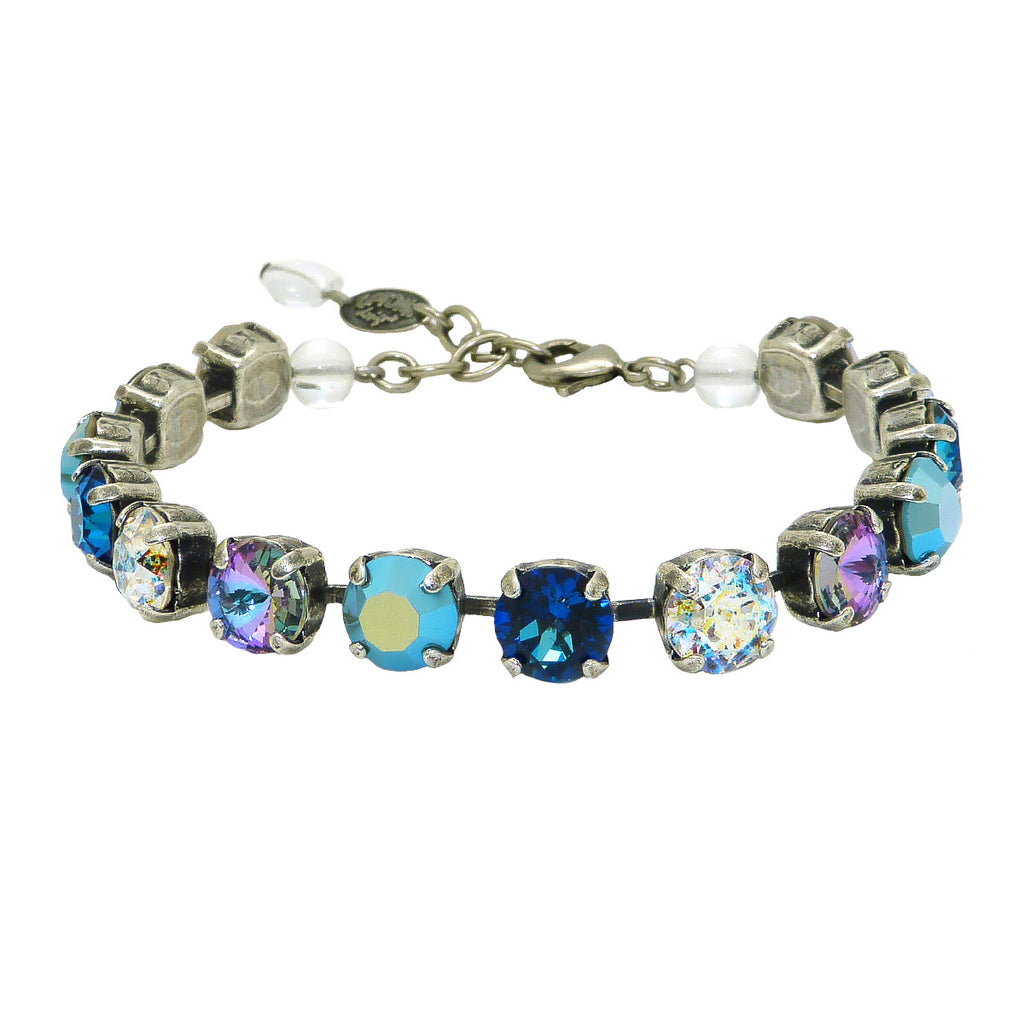 Dorata Handmade Bermuda Blue Swarovski Crystal  Drop Earrings wear with Mariana - ILoveThatGift