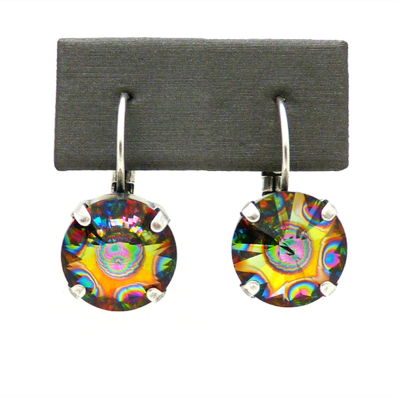 Dorata Handmade Rivoli Swarovski Crystal Peacock Eye Drop Earrings wear with Mariana - ILoveThatGift