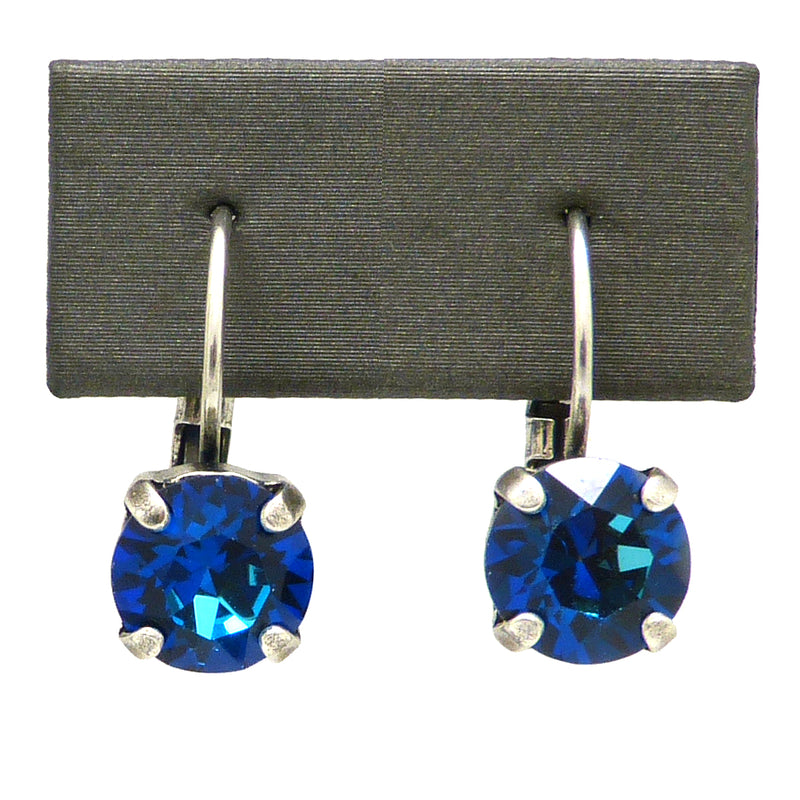 Dorata Handmade Bermuda Blue Swarovski Crystal  Drop Earrings wear with Mariana - ILoveThatGift
