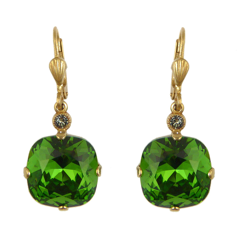La Vie Parisienne Earrings Swarovski Crystal Popesco 6556G Fern - ILoveThatGift