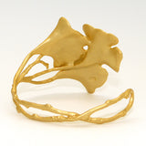Ginkgo Large Gold Cuff Bracelet by Michael Michaud Nature Silver Seasons 7181 - ILoveThatGift
