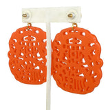 Kenneth Jay Lane Turquoise Top Coral Carved Drop Pierced Earrings - ILoveThatGift
