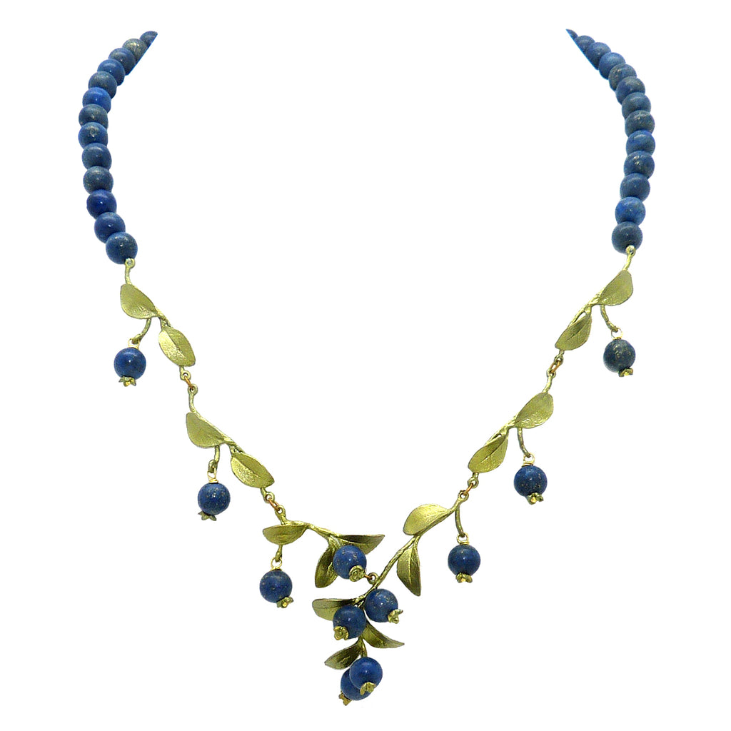 Blueberrires Beaded Necklace by Michael Michaud Nature Silver Seasons 7926 - ILoveThatGift