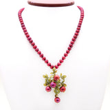 Cranberry Pendant on Pearl Necklace by Michael Michaud Nature Silver Seasons 8055 - ILoveThatGift