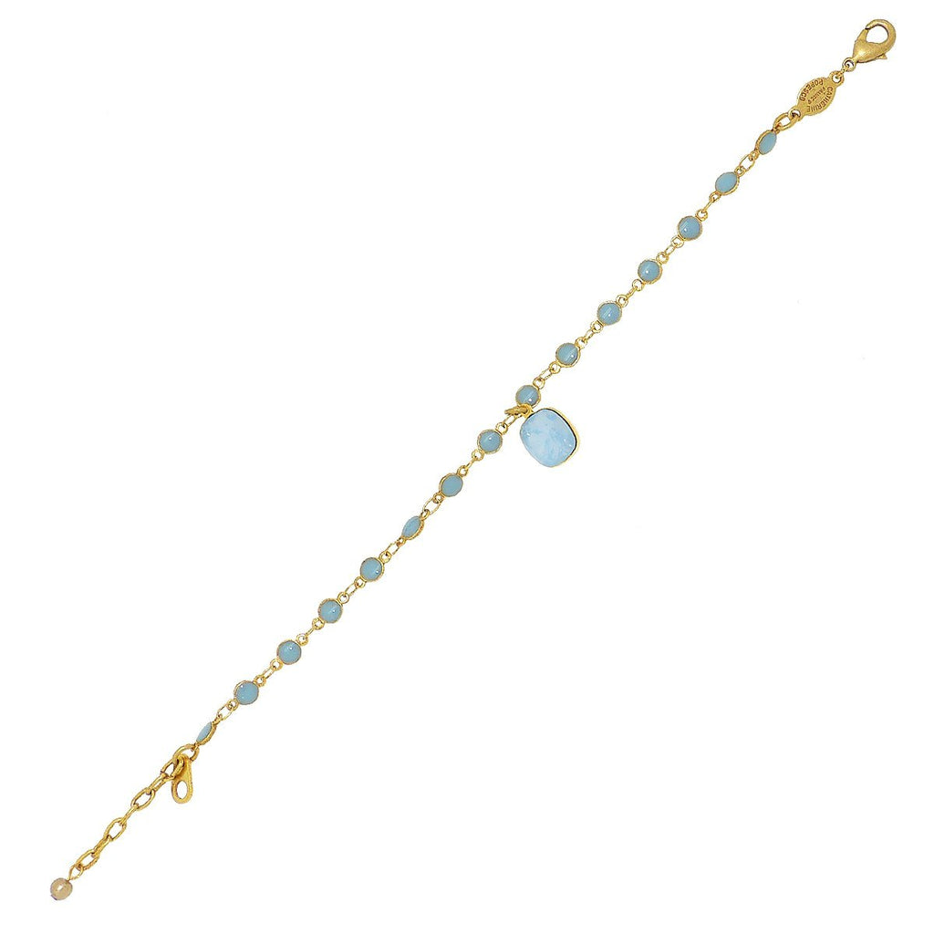 La Vie Parisienne Gold Crystal Air Blue Charm Bracelet 1834G Popesco - ILoveThatGift