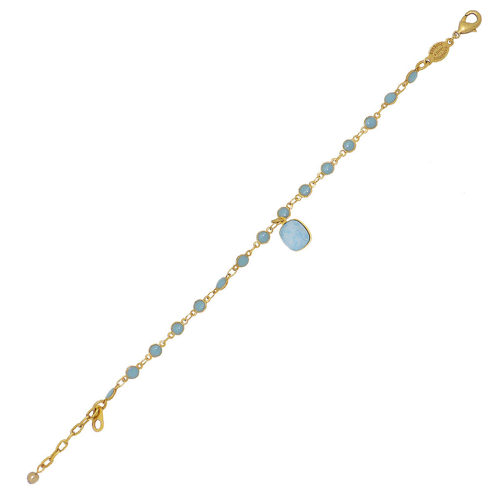 La Vie Parisienne Gold Crystal Air Blue Moderne Earrings 6517G Popesco - ILoveThatGift