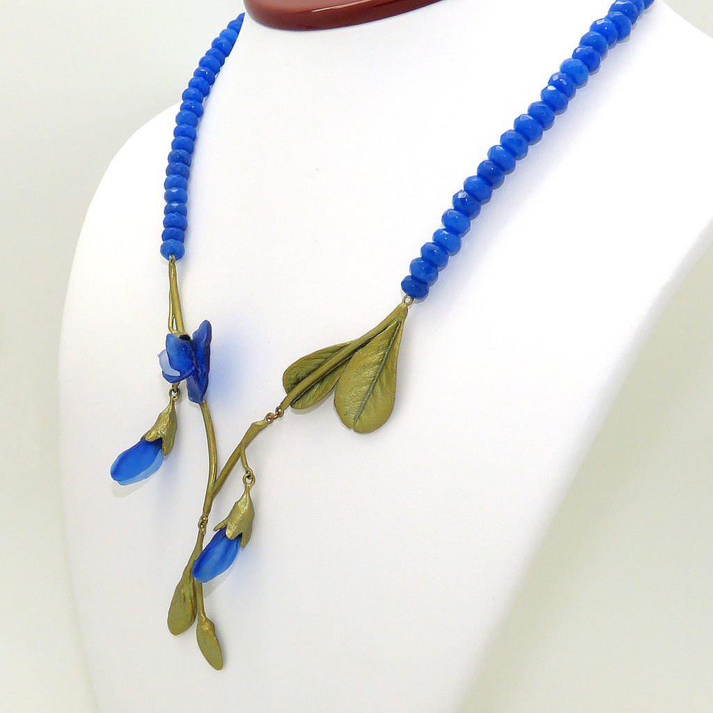 False Indigo Necklace Blue Agate Beads by Michael Michaud 9030 - ILoveThatGift
