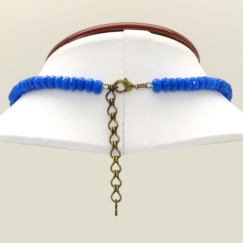 False Indigo Necklace Blue Agate Beads by Michael Michaud 9030 - ILoveThatGift