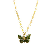 La Vie Parisienne Gold Enamel Butterfly Necklace 915G Popesco - ILoveThatGift